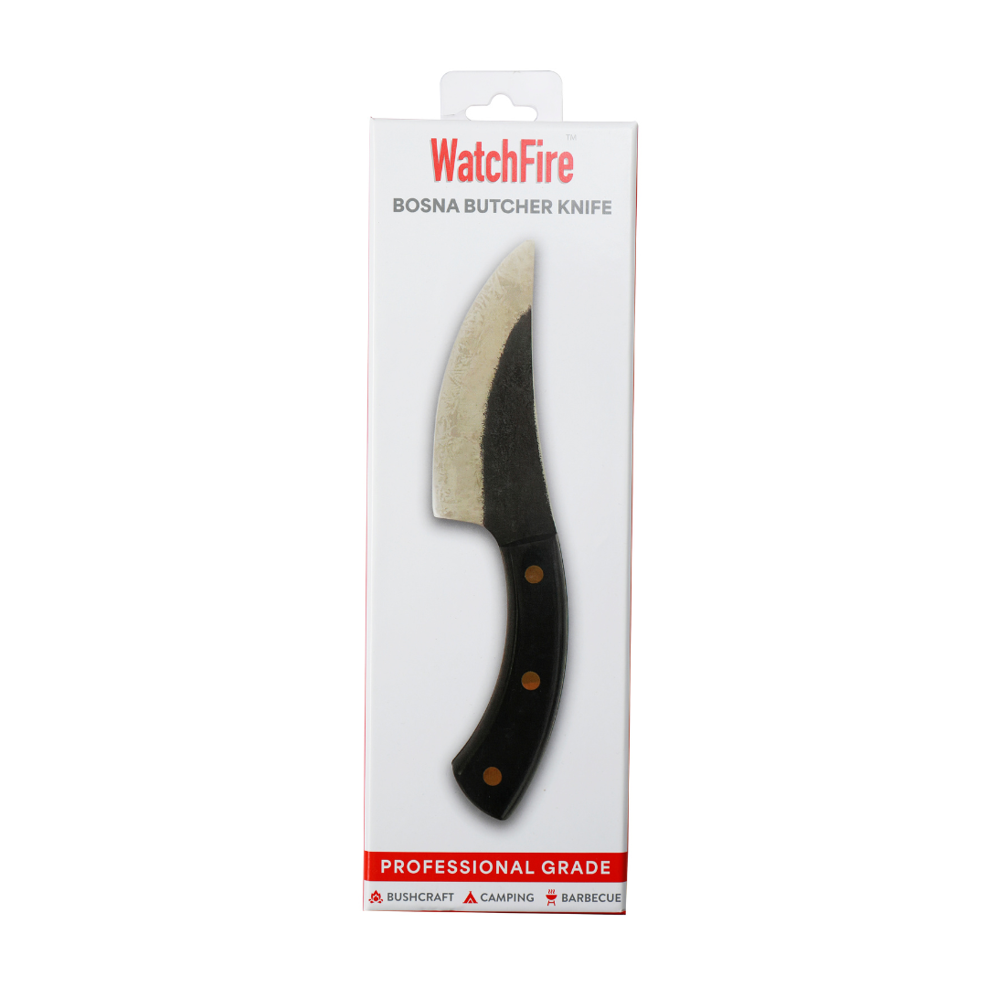 Bosna Butcher Knife - 4.75" Professional Grade Butcher Blade, Canvas Sheath Included