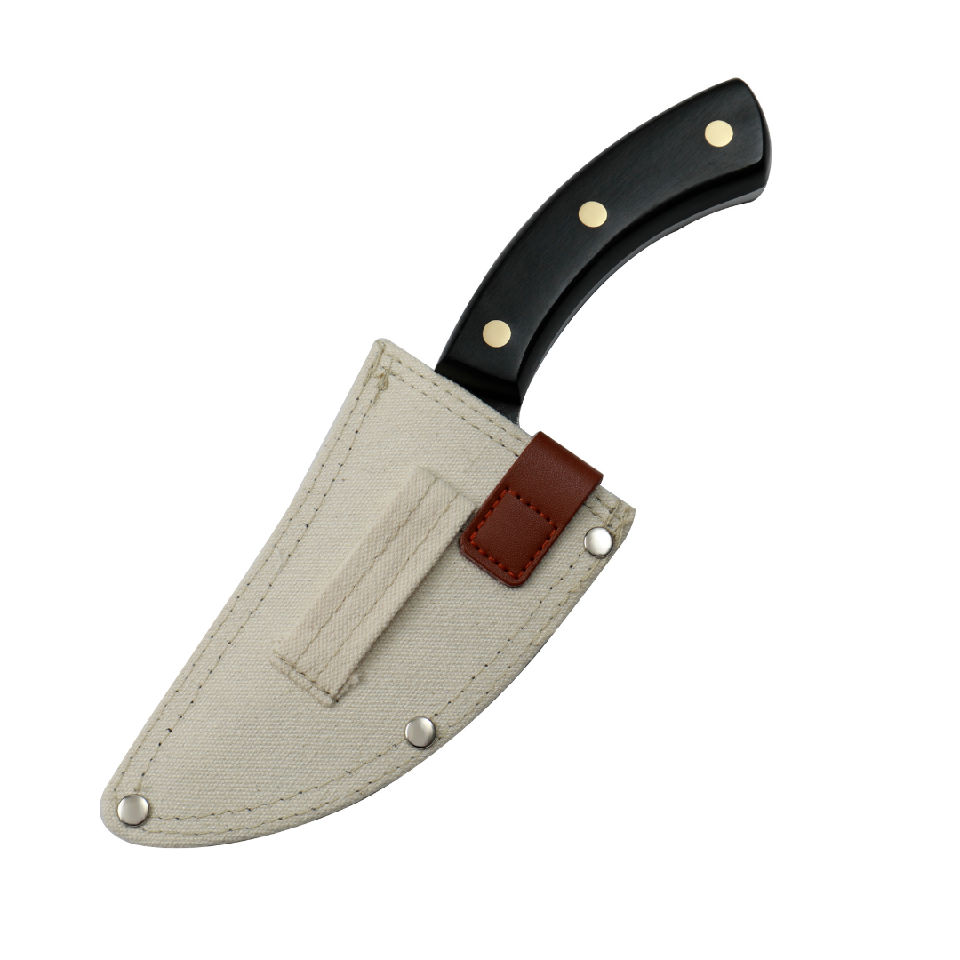 Bosna Butcher Knife - 4.75" Professional Grade Butcher Blade, Canvas Sheath Included