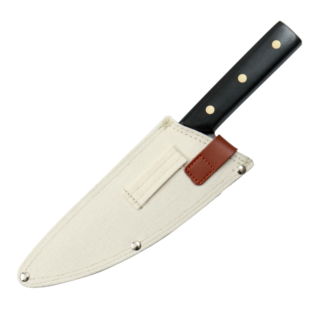 Stozer Butcher Knife - 7" Professional Grade Butcher Blade, Canvas Sheath Included