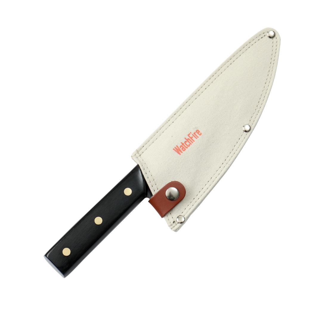 Stozer Butcher Knife - 7" Professional Grade Butcher Blade, Canvas Sheath Included